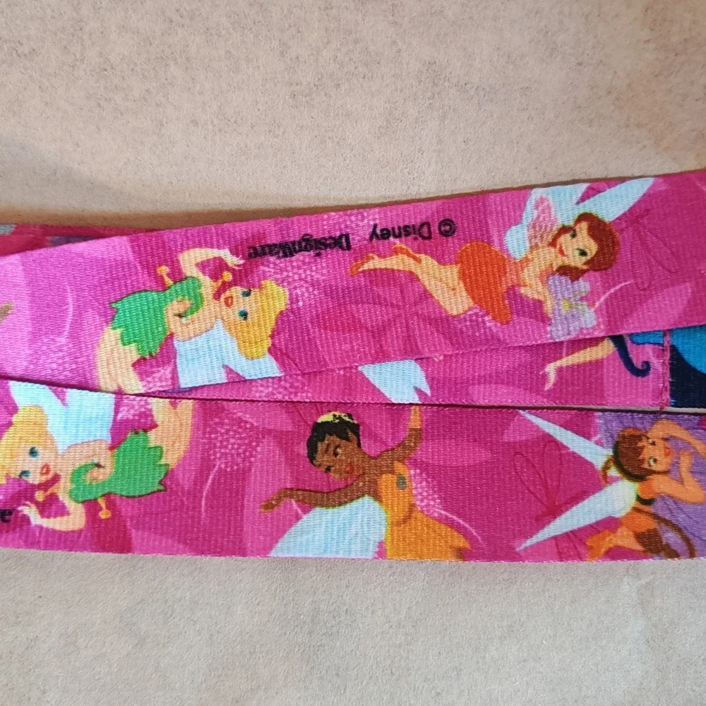 Disney Fairies Lanyard Kids Unisex OS Pink Tinker Bell Rosetta Graphic 18.5in